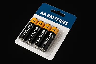 blister pack of AA batteries - 1