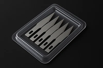 blister pack of mini gardening blades - 1